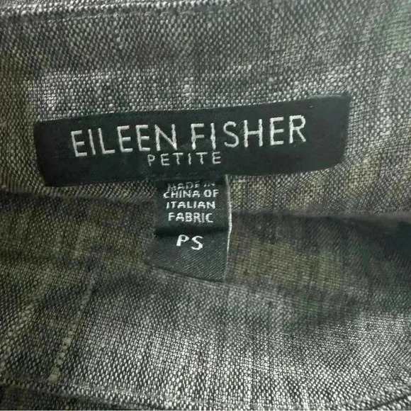 Eileen Fisher Women’s Petite Small Silver Gray Linen Front Flap Mini Skirt - Picture 5 of 9